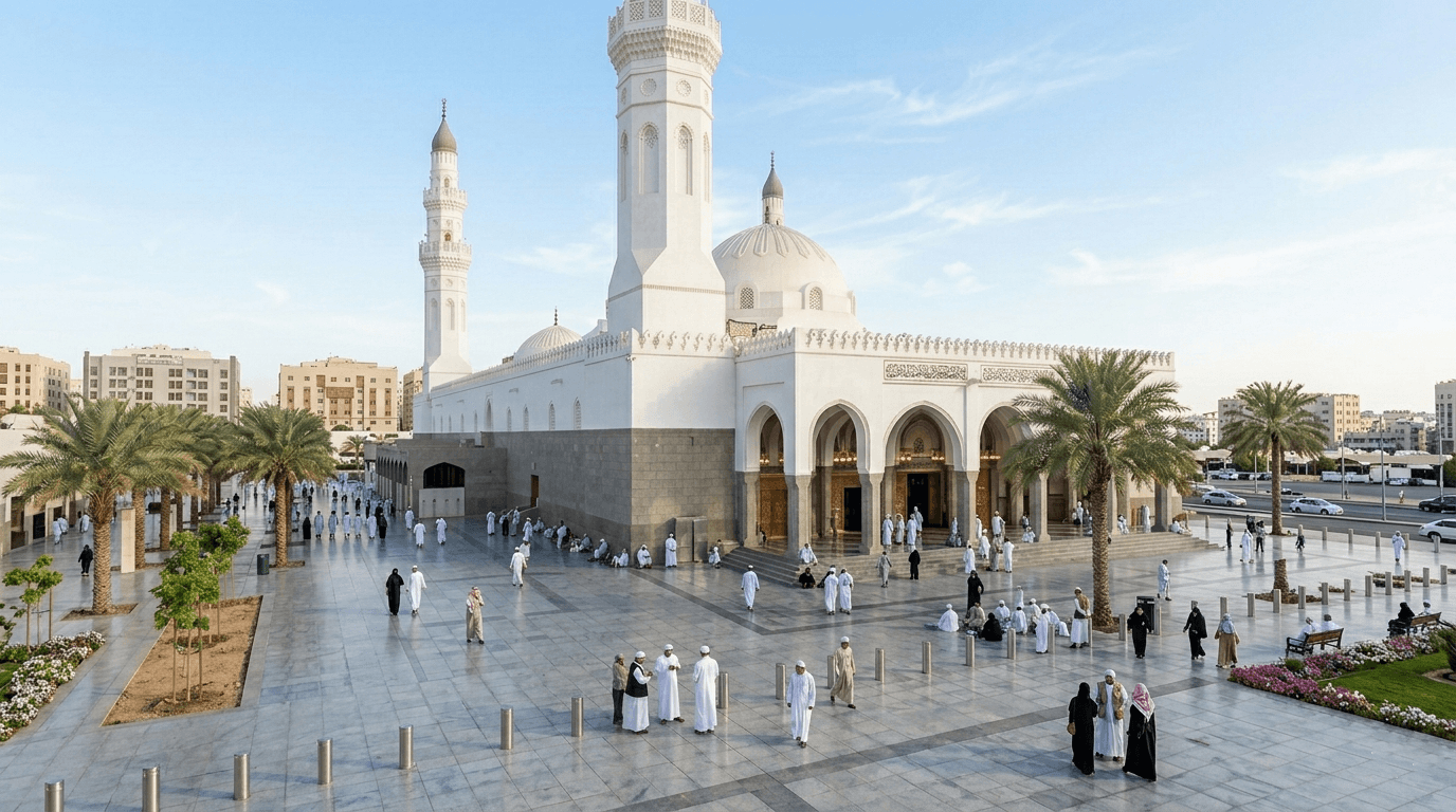 Post-salah dhikr checklist with calm mosque setting
